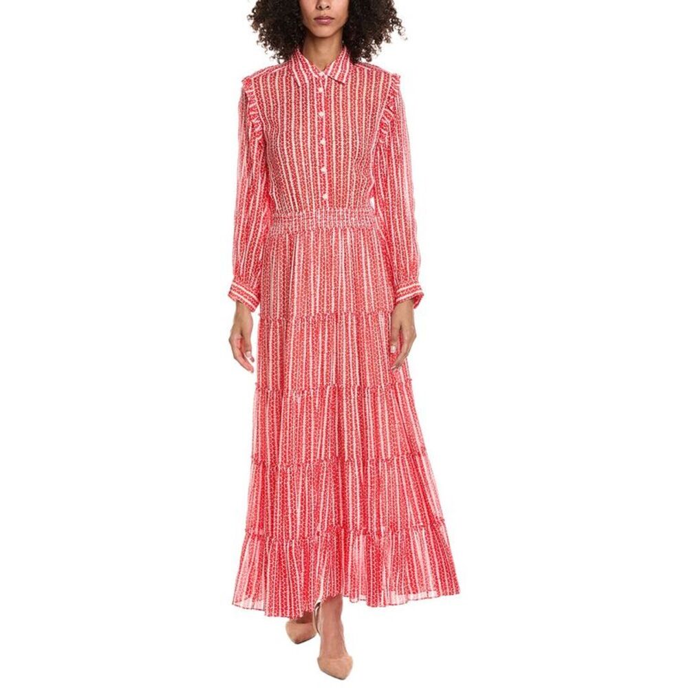 The Kooples Womens  Flower Stripes Mini Dress, Red